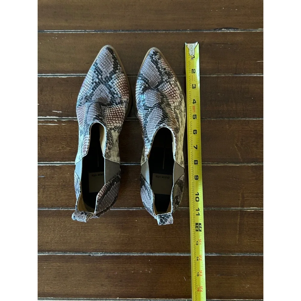 Dolce Vita Snakeskin Print Pointed‎ Toe Chelsea Ankle Boots Women's